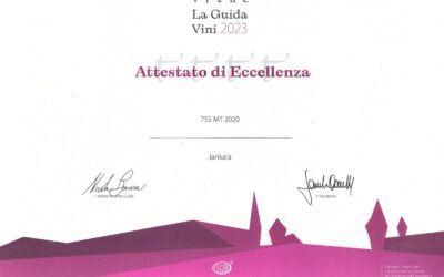 Quattro tralci Vitae Guida Vini 2023 per il 755 mt 2020