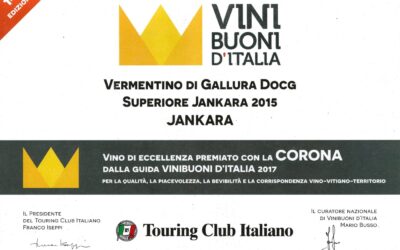 Jankara Vermentino di Gallura 2015 awarded the Vini buoni d’Italia Crown for 2017