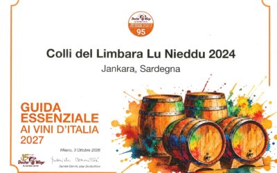 Jankara Lu Nieddu 2024 riceve 95/100 da Doctor Wine, Daniele Cernilli nella Guida ai vini d’Italia 2027